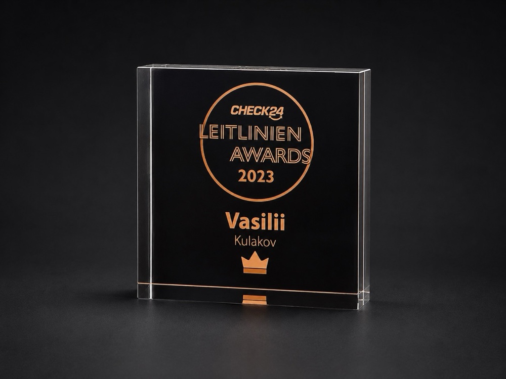 CHECK24 Leitlinien Award 2023 presented to Vasil Kulakov
